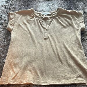LOFT Beige Short Sleeve Tee